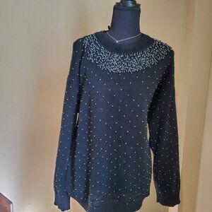 Beecher's Brook beaded embellished black sweater